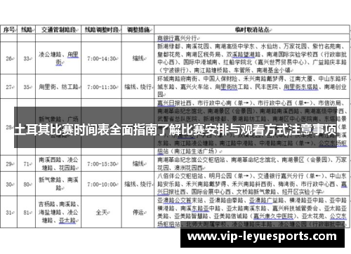 土耳其比赛时间表全面指南了解比赛安排与观看方式注意事项 土耳其比赛时间表全面指南了解比赛安排与观看方式注意事项